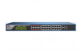 Hikvision DS-3E1326P-E 26 portos PoE switch (370 W), 24 PoE + 2 kombinált uplink PC