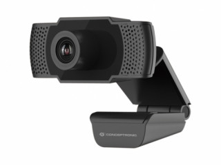 Conceptronic Webkamera - AMDIS01B (1920x1080 képpont, 2 Megapixel, 30 FPS, USB 2.0, univerzális csipesz, mikrofon) PC