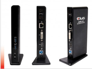 DOCK CLUB3D Sensevision USB 3.0 Dual Display Docking Station PC