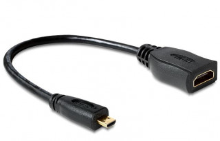 DeLock HDMI-micro D male to HDMI-A female kábel 23cm Fekete PC