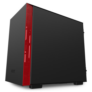 NZXT H210 Tempered Glass Matte Black/Red 