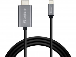 Sandberg Kábel - USB-C to HDMI (4K/32Hz, fehér, 2m) PC