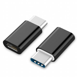 Gembird USB-C -> USB 2.0 micro B M/F adapter fekete PC