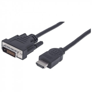 Manhattan Kábel - HDMI to DVI ( 1,8m; HDMI 19 pin - DVI-D Dual Link, Fekete) PC