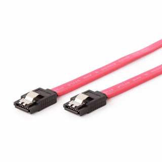 Gembird SATA 3 F/F adatkábel 0.5m piros metal clips 