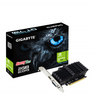 GIGABYTE GeForce GT710 2GB GDDR5 [ passzív hűtőborda,64bit, 1250 MHz, PCI Express 2.0 x16 ] 