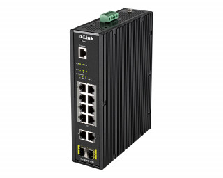 D-Link Ipari Switch 12 Port - 8x1000Mbs PoE + 2x1000Mbs + 2xSFP + 1xRJ45 Console Port - DIS-200G-12PS PC