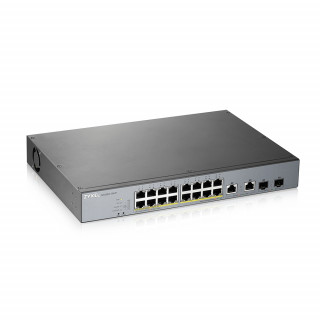 ZyXEL GS1350-18HP 16x GbE LAN PoE (250W) 2x GbE RJ45/SFP Combo port smart menedzselhető CCTV PoE switch PC