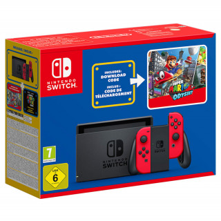 Nintendo Switch (Piros) + Super Mario Odyssey Bundle 
