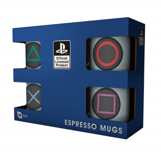 PLAYSTATION - Espresso bögre szett 4 db - "Gombok" Ajándéktárgyak