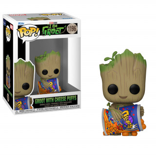 Funko Pop! #1196 Marvel: I Am Groot - Groot with Cheese Puffs Bobble-Head Vinyl Figura Ajándéktárgyak