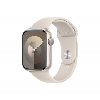 Apple Watch Series 9 GPS – 45 mm-es csillagfény alumíniumtok, csillagfény sportszíj - M/L Mobil