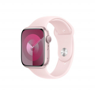 Apple Watch Series 9 GPS – 45 mm-es rózsaszín alumíniumtok, világos rózsaszín sportszíj - S/M Mobil