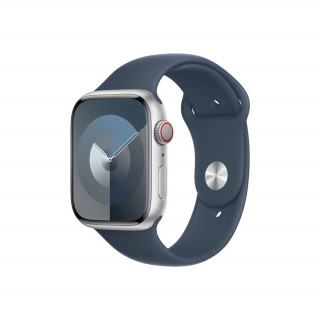 Apple Watch Series 9 GPS + Cellular – 45 mm-es ezüst alumíniumtok, viharkék sportszíj - M/L Mobil