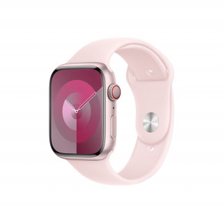 Apple Watch Series 9 GPS + Cellular – 45 mm-es rózsaszín alumíniumtok, világos rózsaszín sportszíj - S/M Mobil