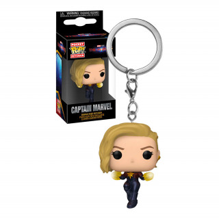 Funko Pocket Pop!: The Marvels - Captain Marvel Bobble-Head Vinyl Figura Kulcstartó Ajándéktárgyak