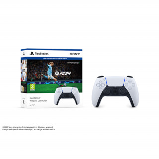 PlayStation 5 (PS5) DualSense kontroller (Fehér-fekete) + EA Sports FC 24 