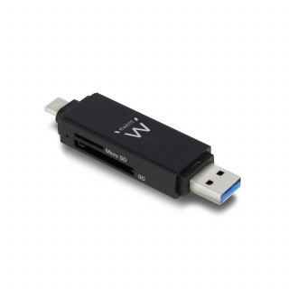 Ewent EW1075 USB 3.1 Type C/A Kártyaolvasó - Fekete PC