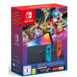 Nintendo Switch OLED konzol + Mario Kart 8 Deluxe + 3 hónapos Nintendo Switch Online Switch