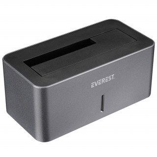 Everest HDD Dokkoló - HD3-530 (2,5"/3,5" HDD USB-A 3.0, Max.: 8TB, szürke) PC