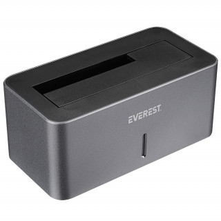 Everest HDD Dokkoló - HD3-530 (2,5"/3,5" HDD USB-A 3.0, Max.: 8TB, szürke) 