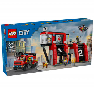 LEGO City Tűzoltóállomás és tűzoltóautó (60414) Játék