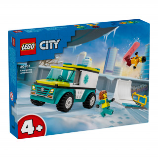 LEGO City Mentőautó és snowboardos (60403) Játék