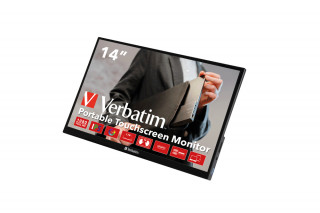 Verbatim PM-14 Hordozható Érintőképernyős Monitor 14" Full HD 1080P - Fekete (49591) 