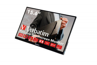 Verbatim PM-15 Hordozható Érintőképernyős Monitor 15,6" Full HD 1080P - Fekete (49592) 