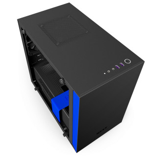 NZXT H200I Fekete-Kék (Táp nélküli) ablakos mini-ITX ház PC