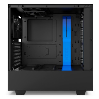 NZXT H500 Fekete-Kék (Táp nélküli) ablakos ATX ház PC