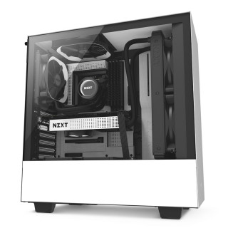 NZXT H500 Fekete-Fehér (Táp nélküli) ablakos ATX ház PC
