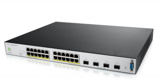 ZyXEL NSW200-28P 24port GbE LAN (375W) PoE 4port 10GbE SFP+ L2+ cloud menedzselhető switch PC