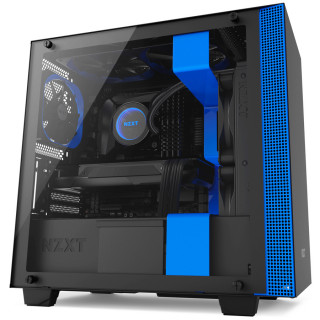 NZXT H400 Fekete-Kék (Táp nélküli) ablakos mATX ház PC