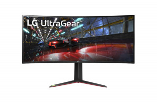 LG Monitor 38" - 38GN950-B (NanoIPS; Ívelt; HDR600; G-Sync; 144Hz; 21:9; QHD 3840x1600; 1ms; 450cd; HDMI; DP; USB; Mag.) PC