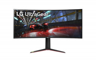 LG Monitor 38" - 38GN950-B (NanoIPS; Ívelt; HDR600; G-Sync; 144Hz; 21:9; QHD 3840x1600; 1ms; 450cd; HDMI; DP; USB; Mag.) 