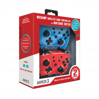 Armor3 NuChamp vezeték nélküli kontroller csomag - Kék/Piros (M07467-BBRD) Nintendo Switch