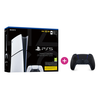 PlayStation 5 Digital Edition (Slim) + PlayStation 5 (PS5) DualSense Controller (Midnight Black) 