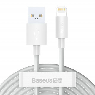 Baseus Simple Wisdom USB-A - Lightning kábel 2db 1.5m fehér (TZCALZJ-02) 
