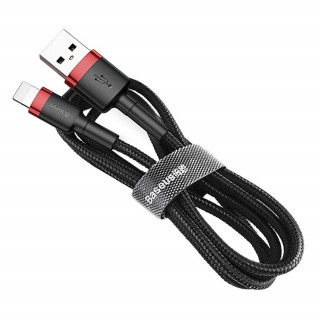 Baseus Cafule USB Lightning adat, töltőkábel 2.4A 1m (Fekete-Piros) (CALKLF-B19) 