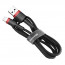 Baseus Cafule USB Lightning adat, töltőkábel 2.4A 1m (Fekete-Piros) (CALKLF-B19) thumbnail