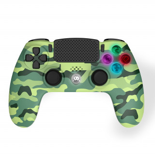 Freaks and Geeks - PS4 vezeték nélküli LED kontroller - Green Camo / Zöld terepmintás (140142d) PS4