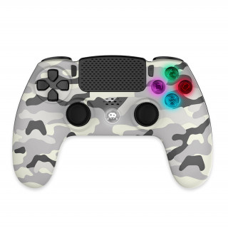 Freaks and Geeks - PS4 vezeték nélküli LED kontroller - White Camo / Fehér terepmintás (140142C) PS4