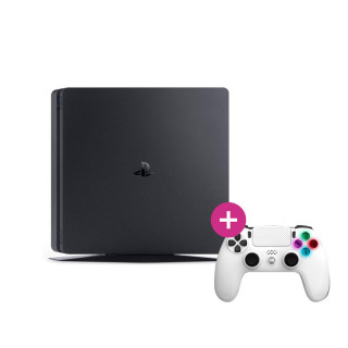 PlayStation 4 (PS4) Slim 500GB (használt) + Freaks and Geeks - Wireless Controller - White (140142B) PS4