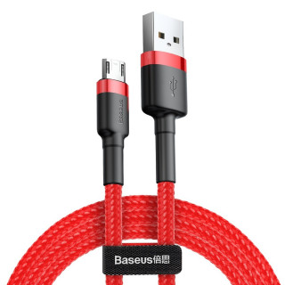 Baseus Cafule USB - MicroUSB adat, töltőkábel 2.4A 1m (Fekete-Piros) (CAMKLF-B91) 