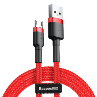 Baseus Cafule USB - MicroUSB adat, töltőkábel 2.4A 1m (Fekete-Piros) (CAMKLF-B91) PC