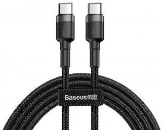 Baseus Cafule USB-C - USB-C adat, töltőkábel 60W 2m (Fekete-Szürke) (CATKLF-HG1) 