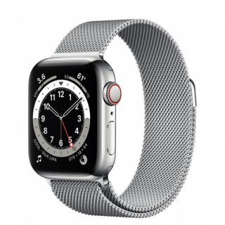 Apple Watch S6 GPS + Cellular, 40mm Silver Stainless Steel Case with Silver Mila 