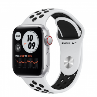 Apple Watch Nike SE GPS + Cellular, 40mm Silver Aluminium Case with Pure Platinu 