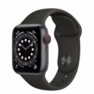 Apple Watch S6 GPS + Cellular, 40mm Space Gray Aluminium Case with Black Sport B Mobil